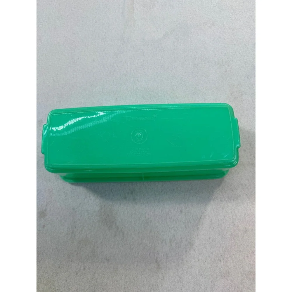 Vintage Tupperware Green Rectangular Storage Container 794-8 with Mint Lid USA